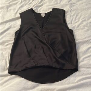 Joie Black Wrap-Style Sleeveless Blouse